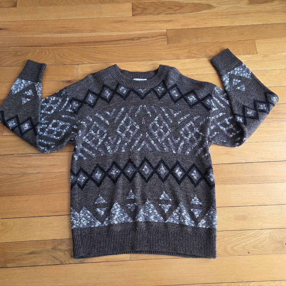 Le Tigre Vintage Men's Crewneck Sweater - Brown and Gray Size‎ XL Made In USA
